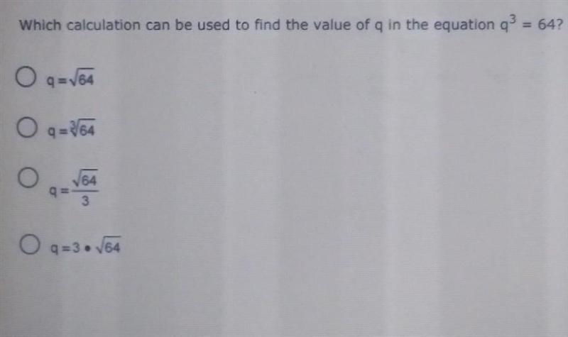 Which calculation can be used to find the value of q in the equation?-example-1