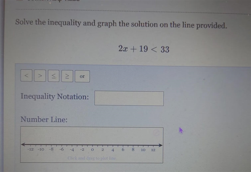 Solve inequality and graph solution on number line, 10th grade-example-1