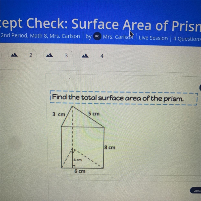 | Find the total surface area of the prism. 3 cm 5 cm 8 cm 4 cm 6 cm-example-1