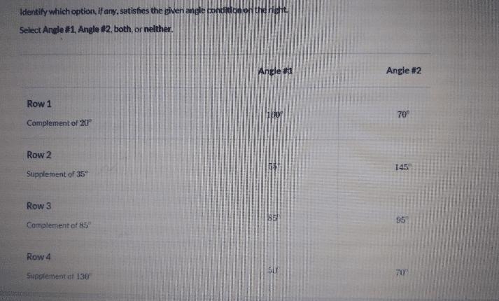 Identify which opinion, if any, satisfies the given angle condition on the right.Select-example-1