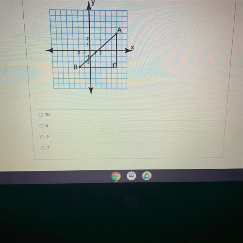 To the nearest whole number, what is the distance between points A and B?Helppp-example-1