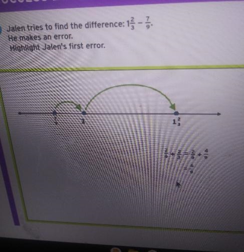 Jalen tries to find the difference: 1 - 2 He makes an error. Highlight Jalen's first-example-1