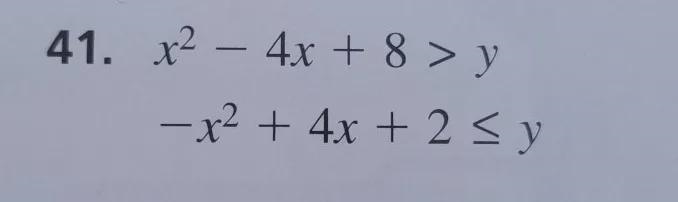 Graph the system of quadratic Inequalities. (please show how you find the points to-example-1