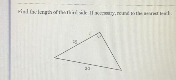 Find the length of the third side. If necessary, round to the nearest tenth.1520Submit-example-1