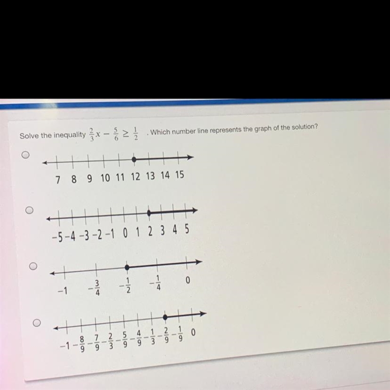 Solve the inequality įx - 2 Ž. Which number line represents the graph of the solution-example-1