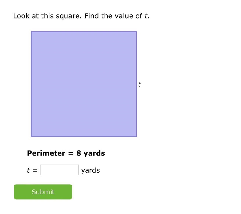 Look at this square. Find the value of t.-example-1