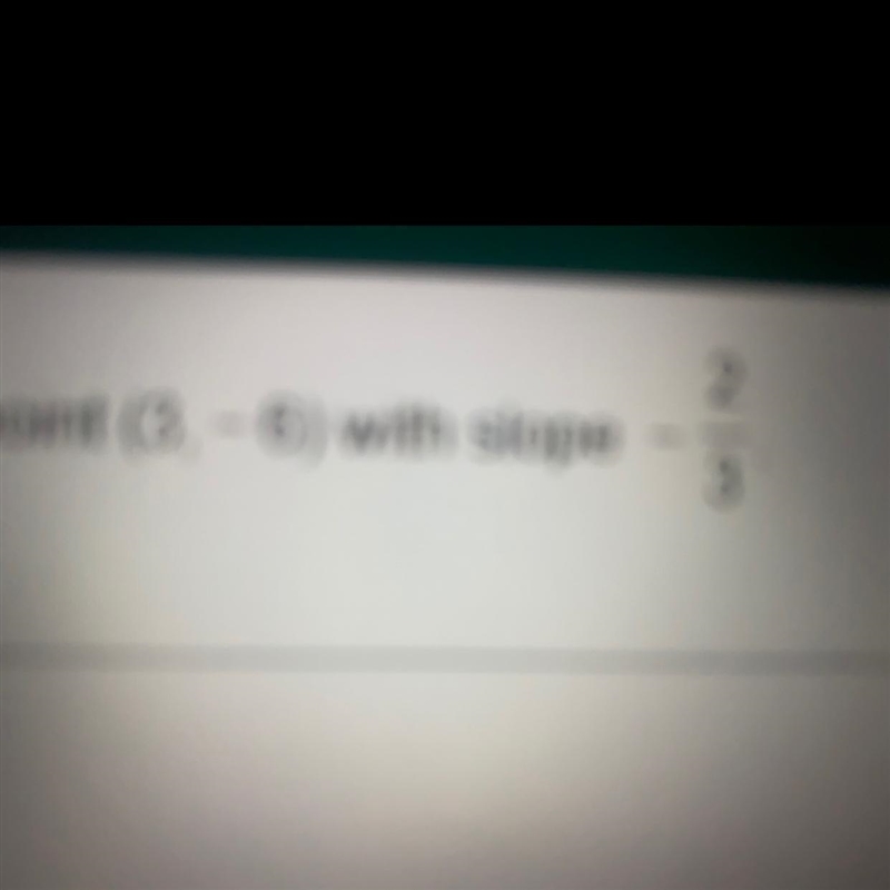 Write an equation of the line passing through the points (3,-6) with the slope of-example-1