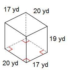 Find the total surface area.rectangular prism 1A. 168 yd²B. 6,460 yd²C. 2,086 yd²D-example-1