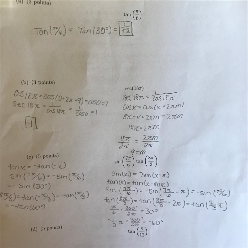 Find the exact value of each of the following How do I finish c and d-example-1