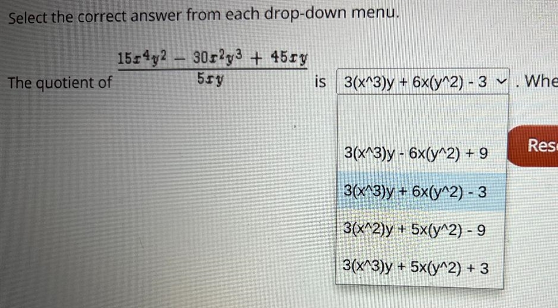 -1514,2 – 30r2y3 + 45ryjent of517is 3(x^3)y + 6x(y^2) - 3.1. Whe3(x^3)y - 6x(y^2) +9Res-example-3