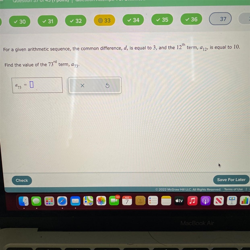 For a given arithmetic sequence, the common difference, d, is equal to 3, and the-example-1