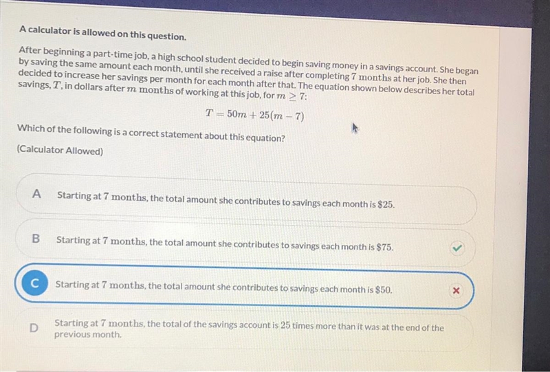 A calculator is allowed on this question.After beginning a part-time job, a high school-example-1