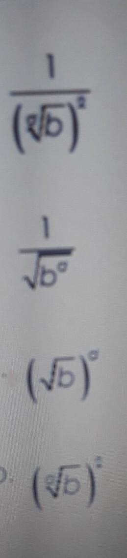 When b>0 and d is a positive integer, (b)-2/d is equivalent to which of the following-example-1