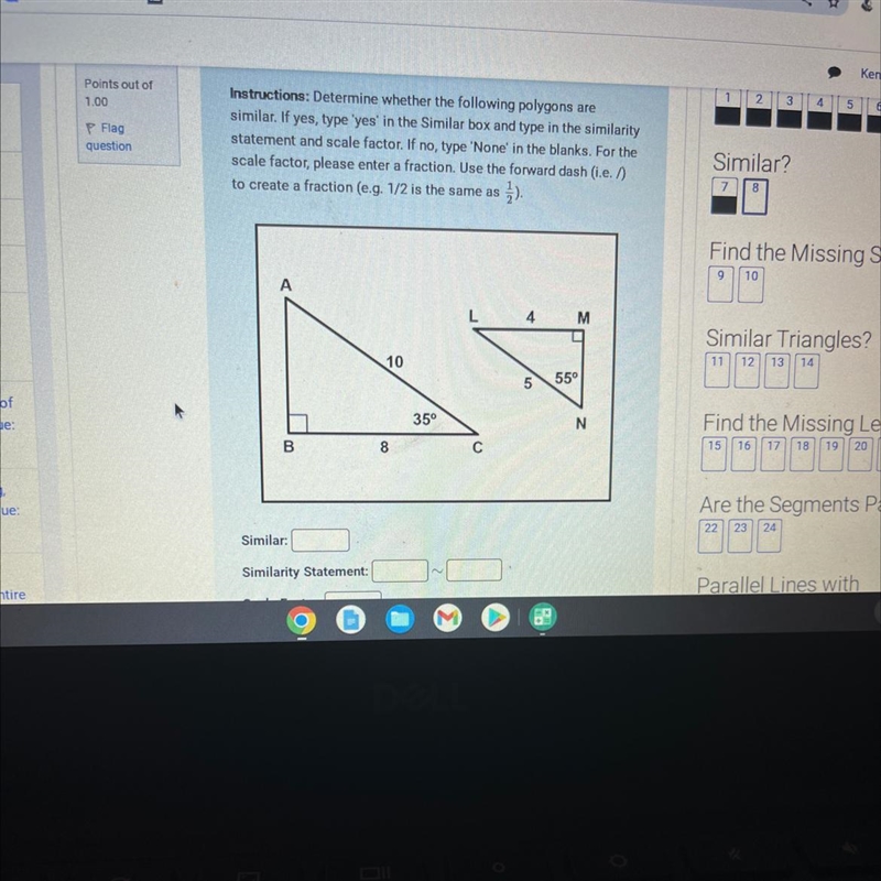 Determine weather the following polygons are similar . If yes type yea in the similar-example-1