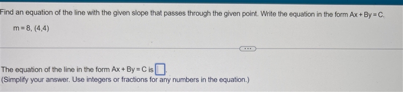 Find an equation of the line with the given slope that passes through the given point-example-1