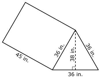 Which expressions will help you find the surface area of this right triangular prism-example-1