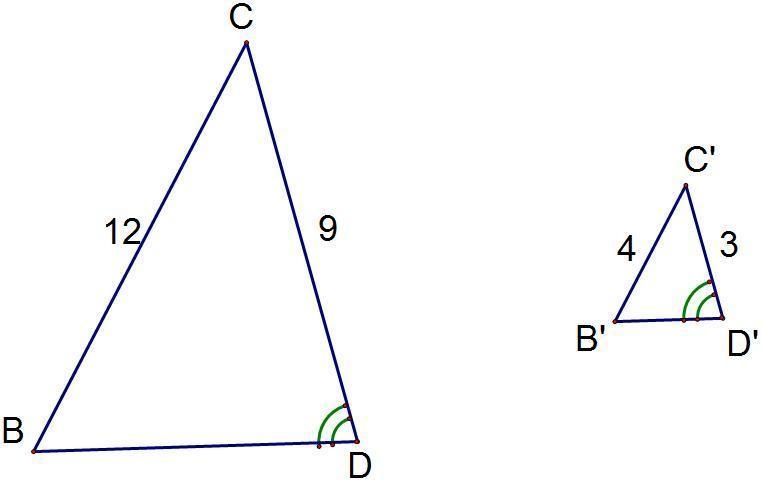 Are the triangles similar?choice:Yes, by the SS rule.Not similar.Yes, by the SSS rule-example-1