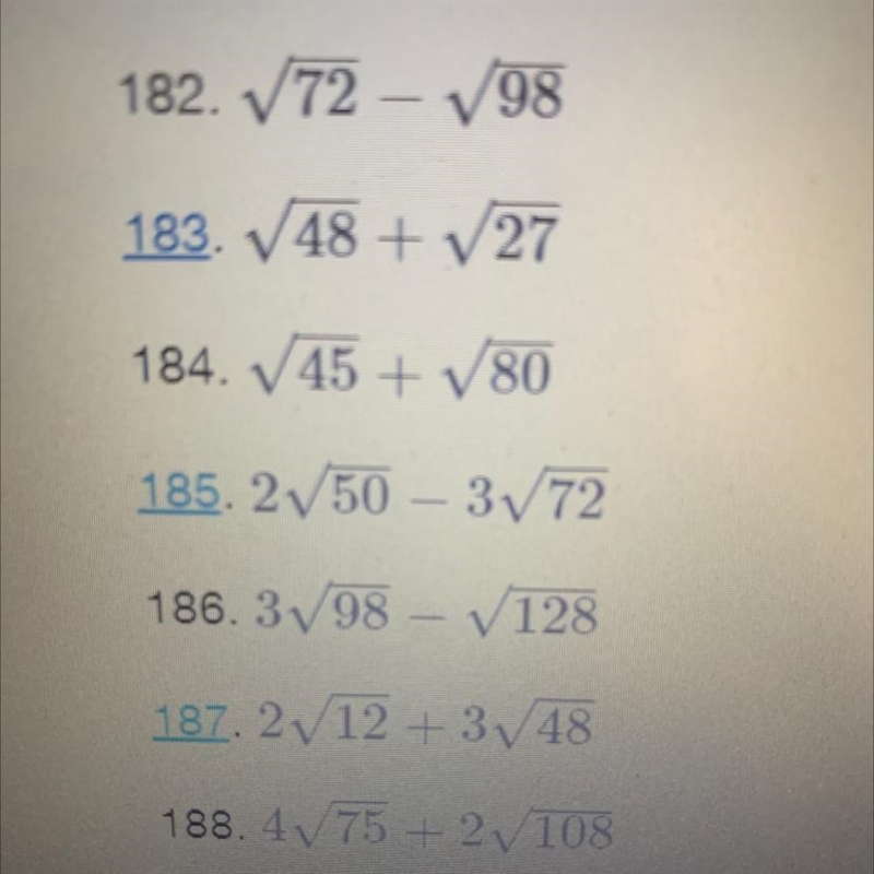 Add and subtract square roots that need simplification Number 186-example-1