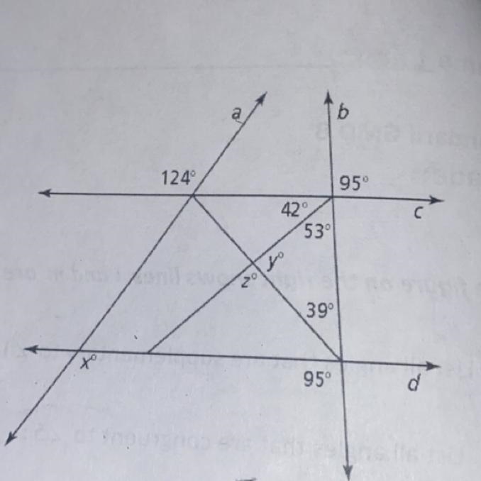 1) Which pair of lines are parallel? Using the measurements of a given pair of angles-example-1