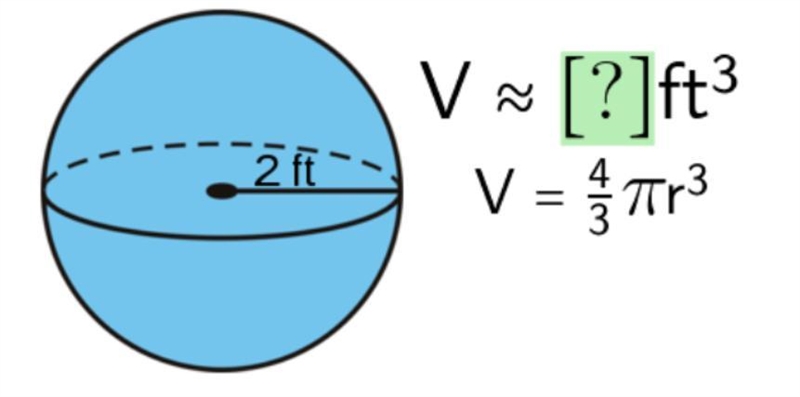 Pls help me with my question : find the volume of the sphere. Use 3.14 for pi.-example-1