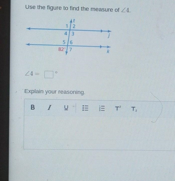 Use the figure to find the measure of 24. 1/2 4/3 5/6 827 24 = 0 Explain your reasoning-example-1