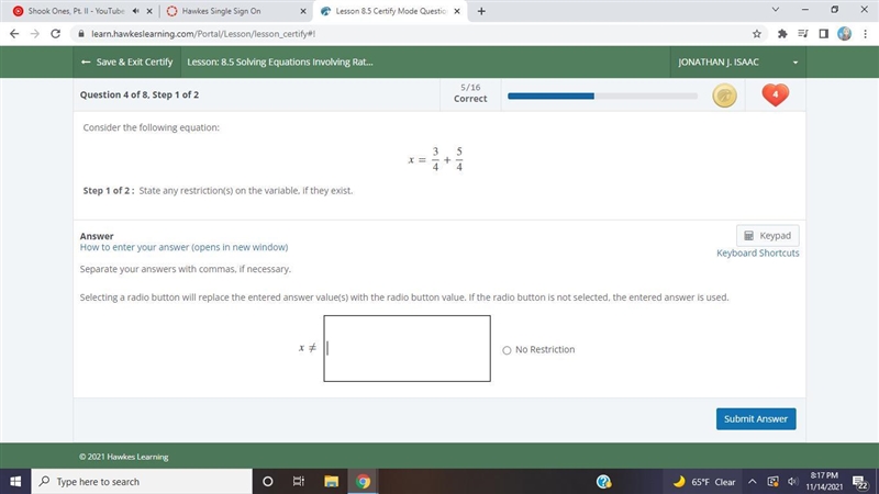 How do i find out how to state the restrictions if there is any-example-1