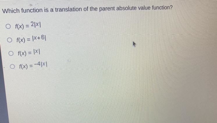 Which function is a transaction of the parent absolute value friction?-example-1