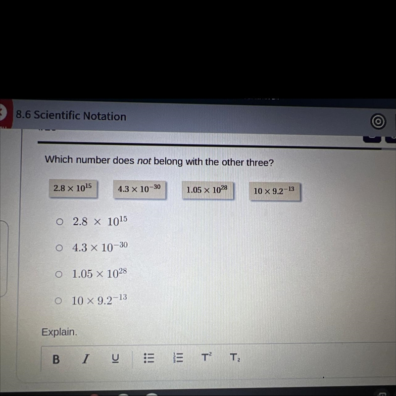 Which number does not belong with the other three?-example-1