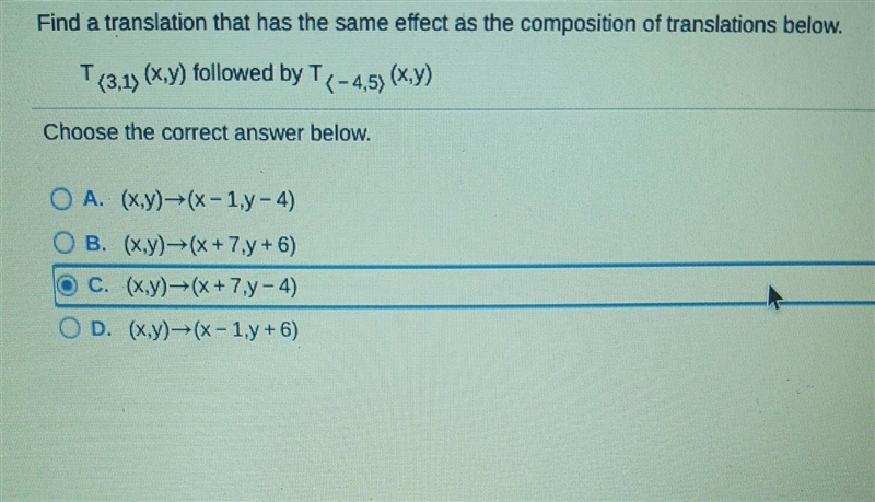 Find a translation that has the same effect as the composition of translations below-example-1