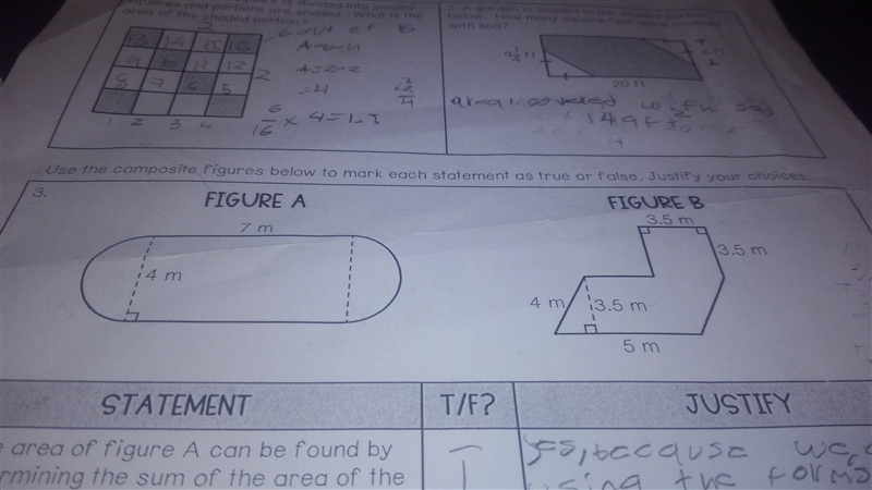 Use the composite figures below to more each statement as true or false.Justify your-example-1