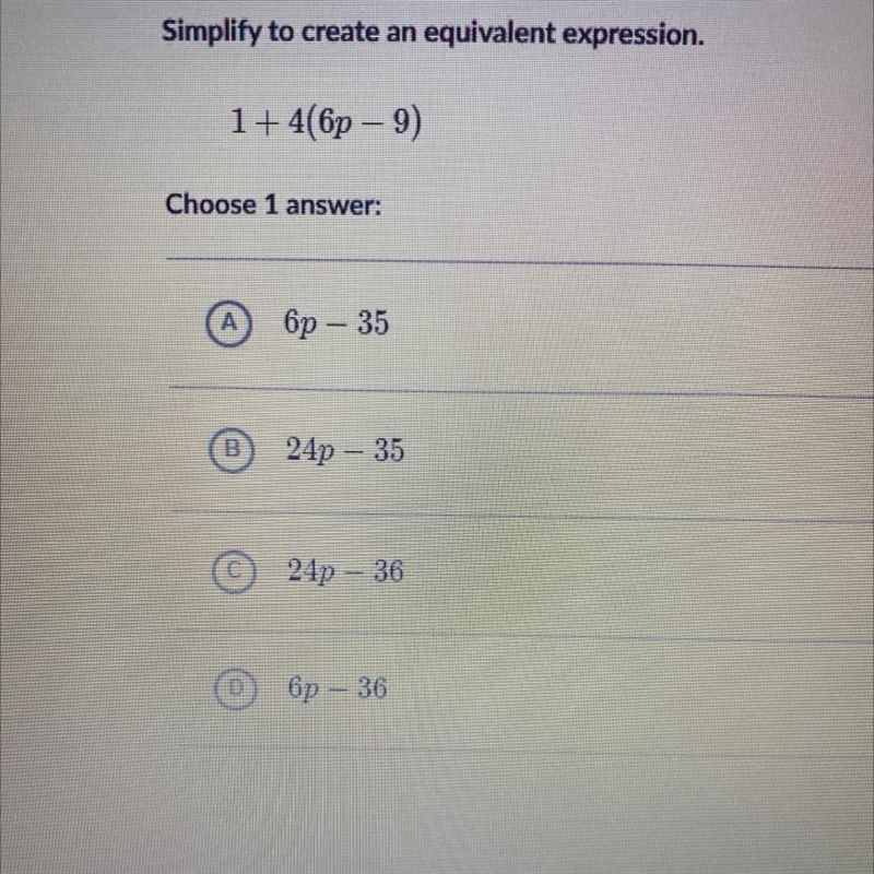 Simplify to create an equivalent expression. I will take a screenshot of the expression-example-1