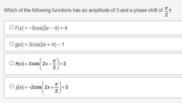 Which of the following functions has an amplitude of 3 and a phase shift of pi over-example-1