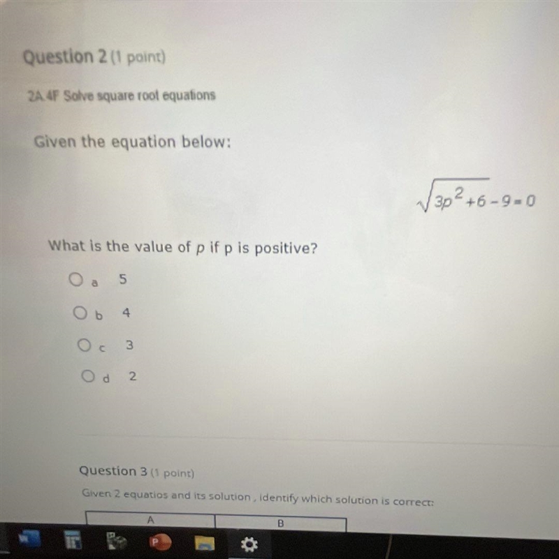 Given the equation below: What is the value of p if p is positive?-example-1