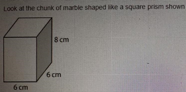 A sculptor chisels away at the marble to make a pyramid with the same base dimensions-example-1