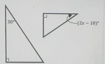 Determine the value x needs to be to make the triangles similar-example-1