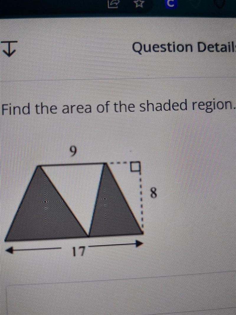 Find the area of the shaded region ​-example-1