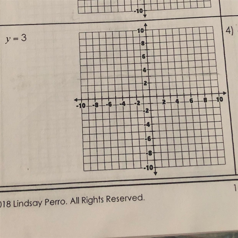 Graph each equation rewrite in slope intercept form first if necessary Y=3-example-1