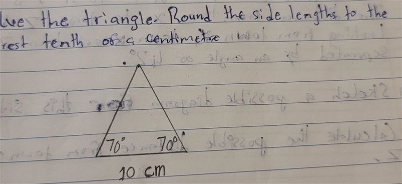 Solve the triangle. Round the side lengths to the nearest tenth of a centimeter.​-example-1