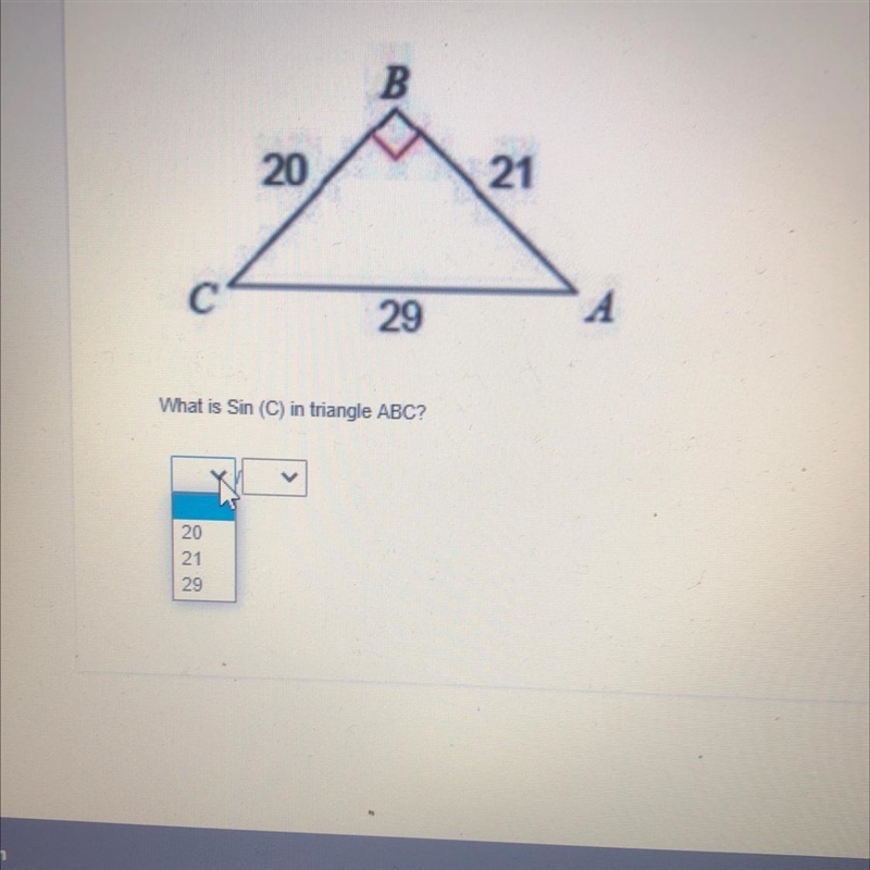 What is the Sin (C) in triangle ABC? /20 20 21 2129 29-example-1