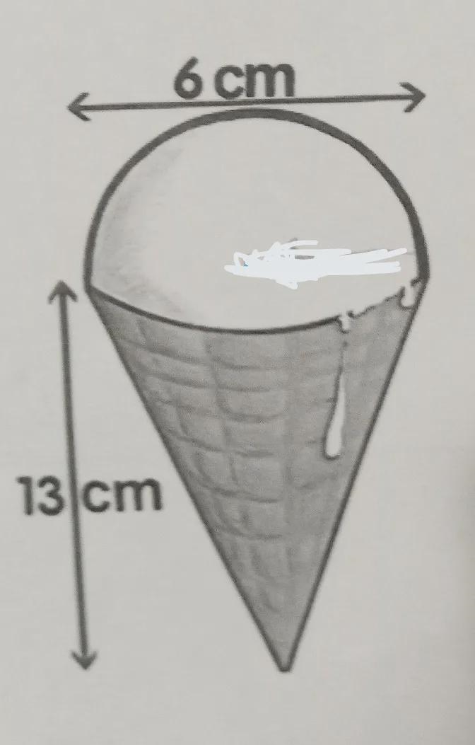 determine the number of cubic centimeters of ice cream that you have in the cone and-example-1