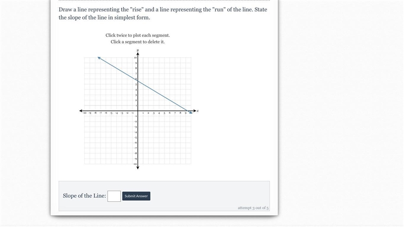 Draw a line representing the "rise" and a line representing the "run-example-1