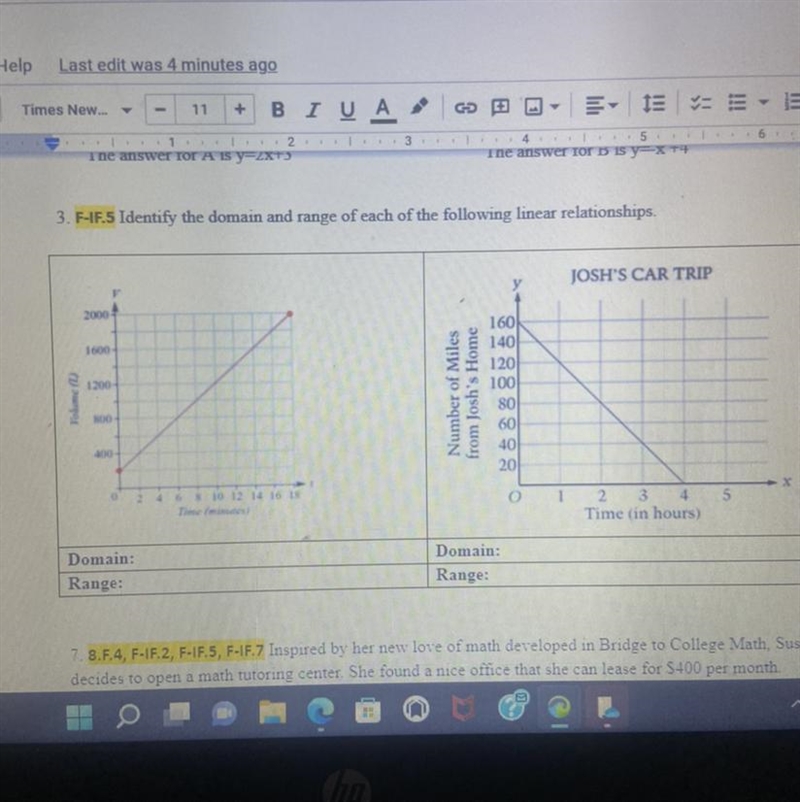 I need to find the domain and range on both graphs, I am confused and forgot how to-example-1