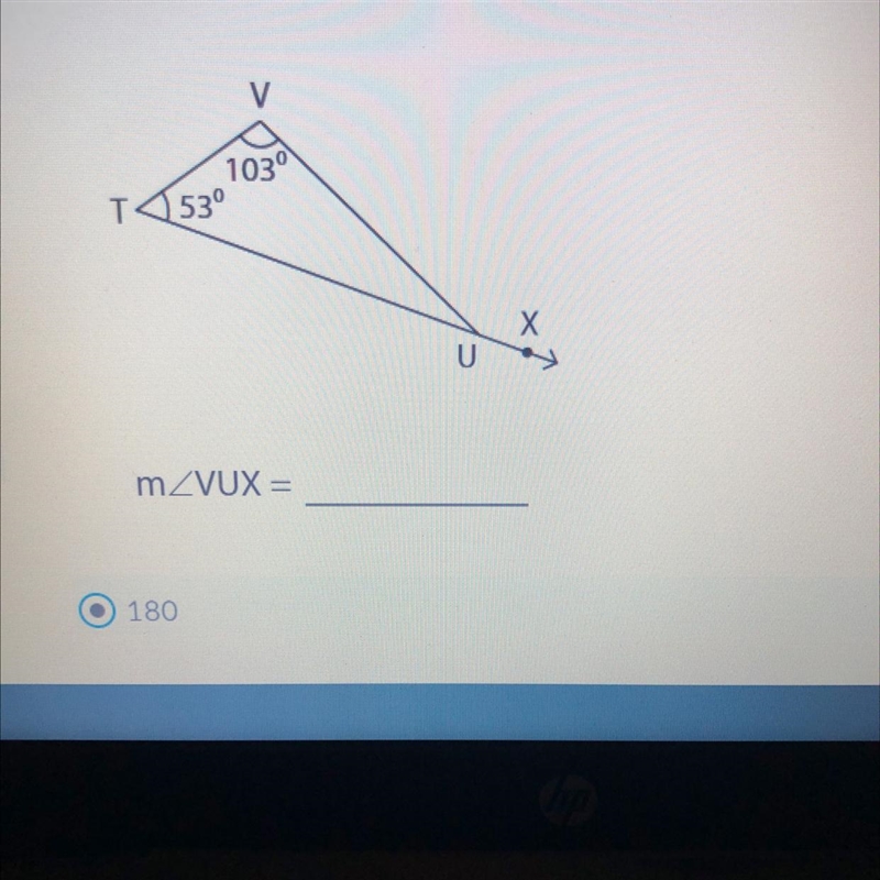 Find the measure of the indicated angle in each triangleThe choices are A=180B=156C-example-1