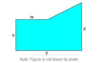 If w = 6 feet, x = 5 feet, y = 12 feet, and z = 8 feet, what is the area of the object-example-1