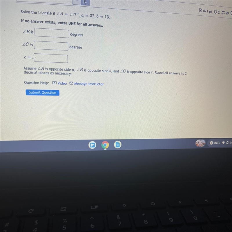 DUE BEFORE 11 PM HURRY solve the triangle-example-1