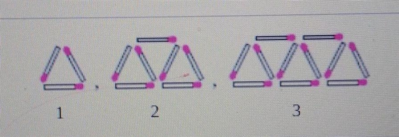 Brian is building a triangle sequence so that two triangles are added to the right-example-1