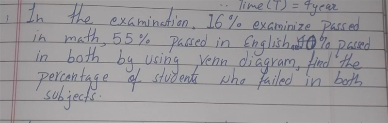 please solve it urgentIn the exam ,16 percent passed in math ,55percent in english-example-1