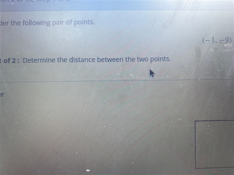 Determine the distance between the two points (-1,-9) and (4,-7)What is the midpoint-example-1