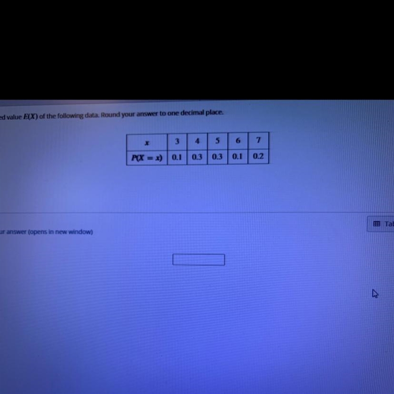 Find the expected value E(x) Of the following data round your answer to one decimal-example-1