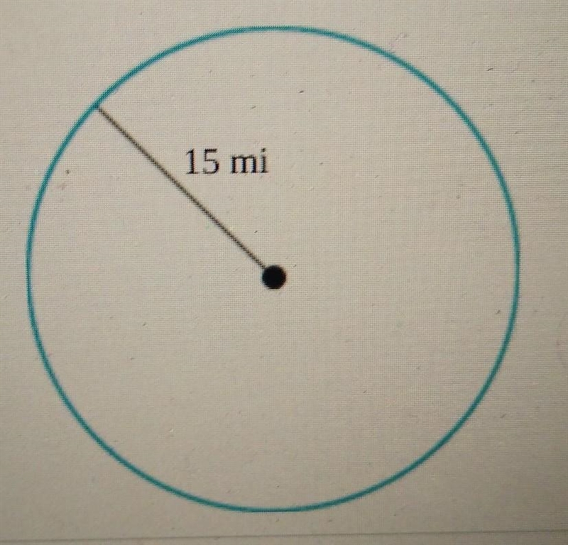 Find the circumference of the circle in terms of π. C= mi (Type an exact answer in-example-1